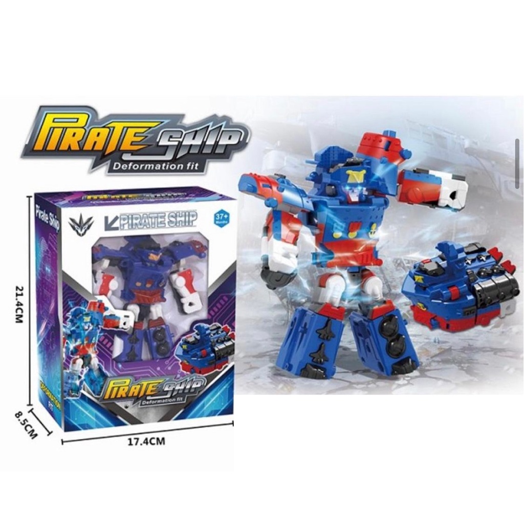 Mainan Anak ROBOT AIR PHANTOM &amp; PIRATE SHIP Robot Deformed Figure 2in1