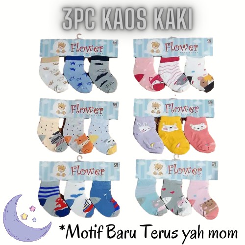 (NEW) Kaos Kaki Bayi 3 IN 1 FLOWER SNI / Winteku CBKS