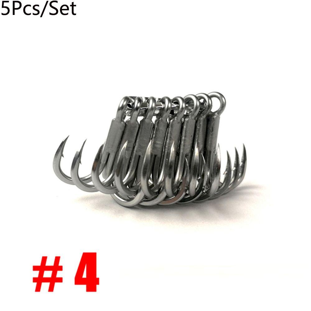 Suyo 5Pcs/SET 4X Treble Hook Anti Karat Air Asin Lure Angling Perlengkapan Air Asin Triple Anchor Hooks