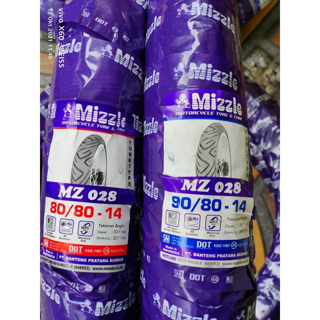 Jual Paket Ban Matic Tubetype Non Tubeless Mizzle Mz