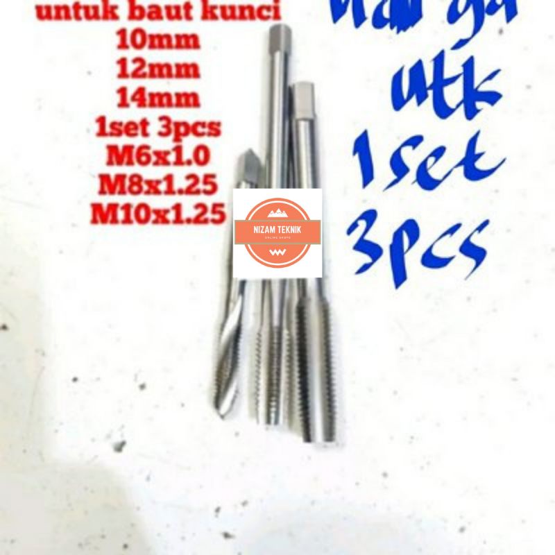 tap baut 10 12 14, m6x1.0 m8x1.25 m10x1.25

