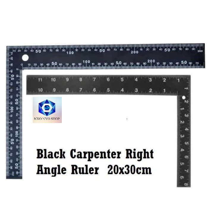 

Penggaris Siku Angle Square 20 X 30 X 2.0 Mm Siku Tukang Hitam 12 inch