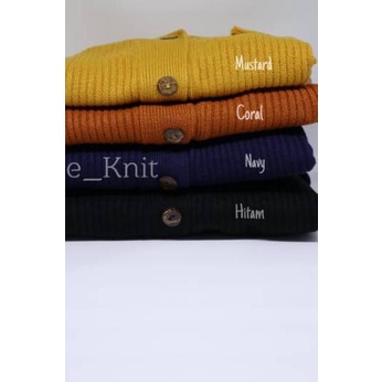 ⅍ Cardigan Rajut Crop Kancing Batok ➽