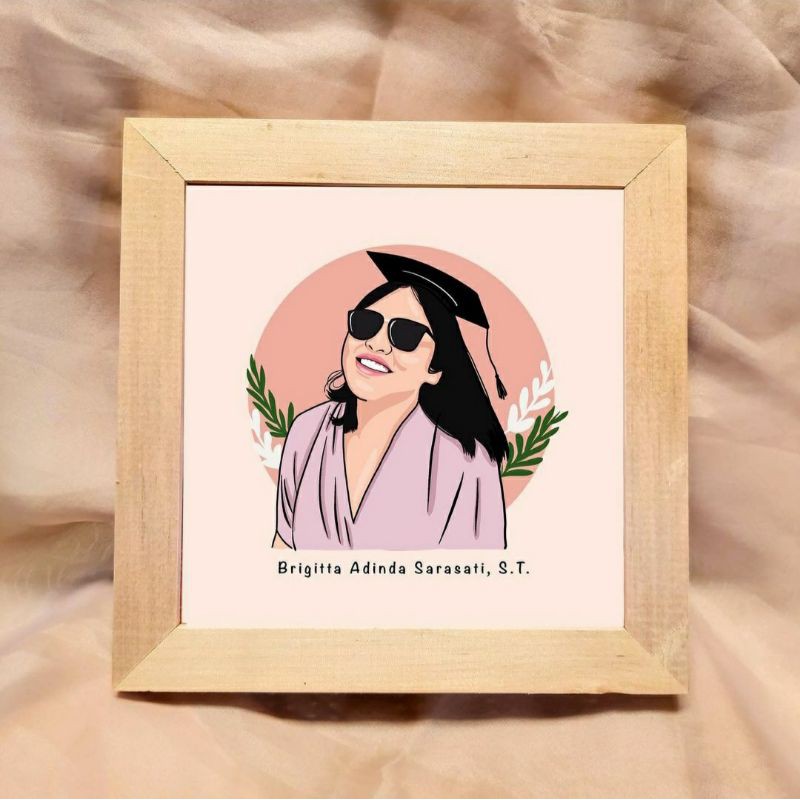 kado Valentine /anniversary / wisuda / sketsa wajah/ sketsa vector / ilustrasi / karikatur