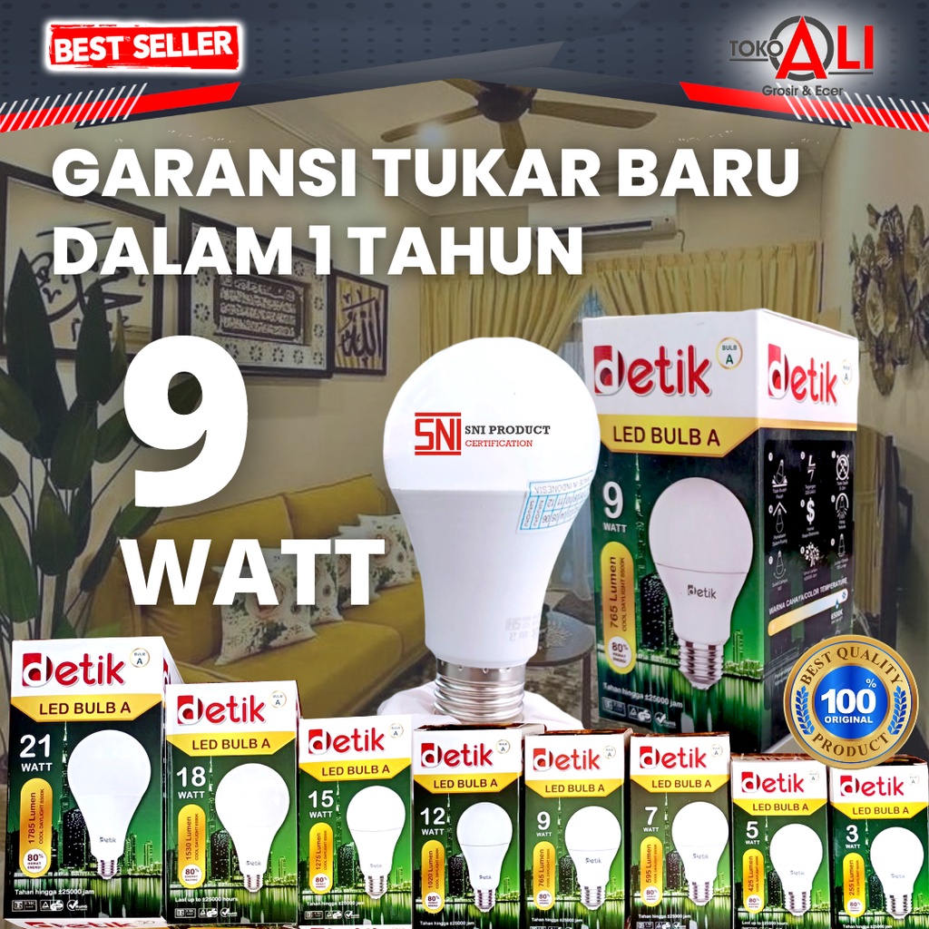 Jual DETIK A BULB Lampu Bohlam Led Plafon Rumah 3 5 7 9 Watt Low ...