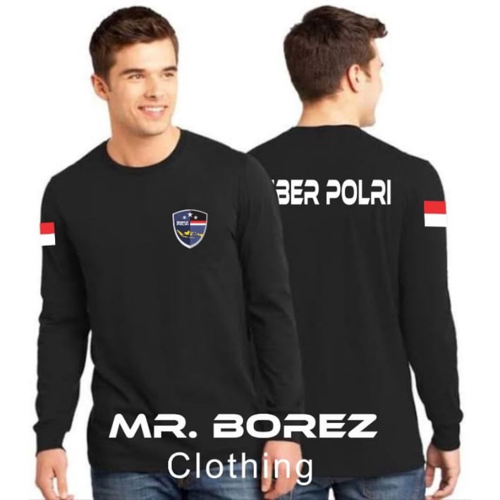 Sablon Kaos Siber Polri Lengan Panjang / T-Shirt Custom Siber Polri / Kaos Distro Original / Kaos Pr