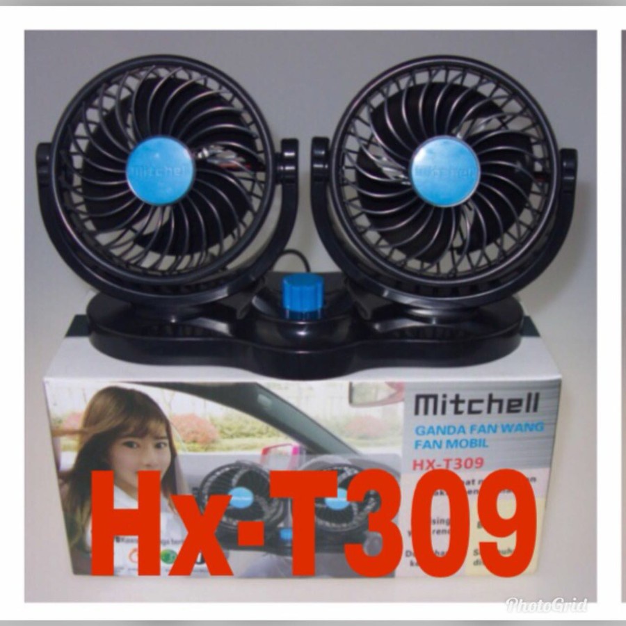 MITCHELL HX12V DC swing kipas mobil double fan double blower