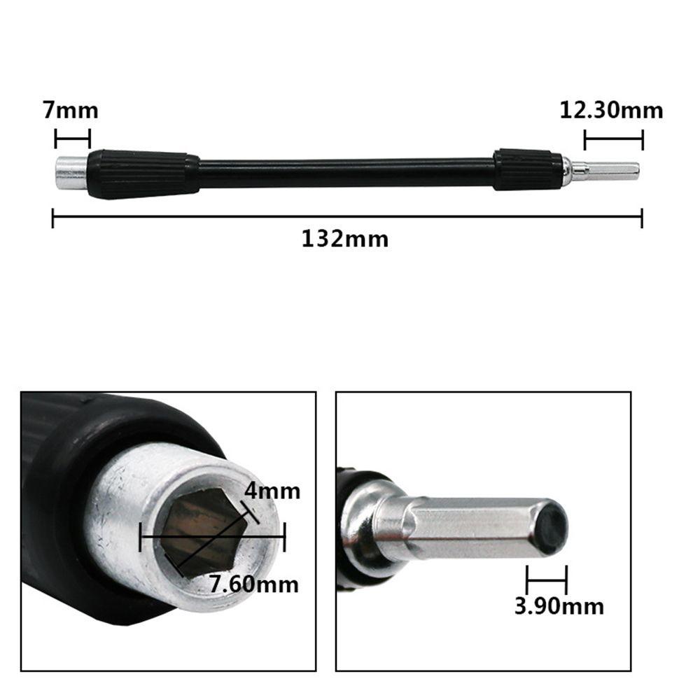 Populer Shaft Fleksibel Tahan Lama Untuk Bor Elektronik 132mm Hex Electric Drill Connecting