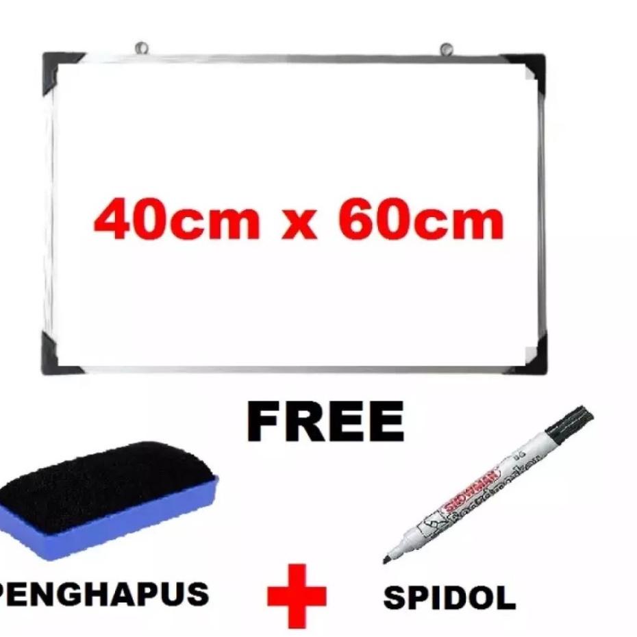 

LANGSUNG ATC.. Papan Tulis Whiteboard 40x60 Free Spidol Dan Penghapus