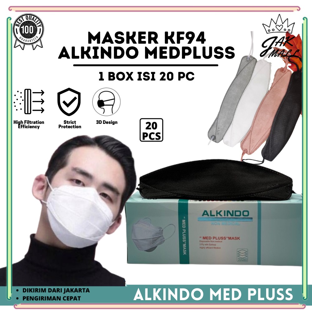 Masker KF94 EVO 4D Alkindo Med Pluss Plusmed 1 Box 20pcs JM