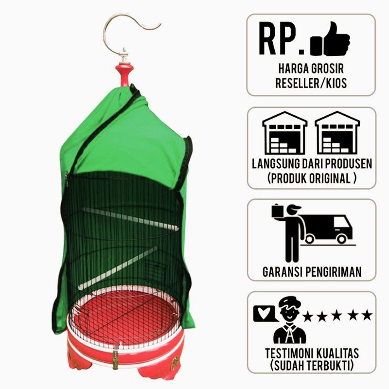 Kerodong Krodong Sangkar Burung Lovebird Double Resleting Premi