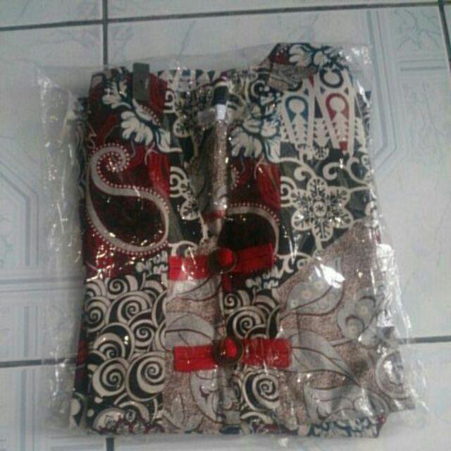 Setelan 207204 Ab# Setelan Batik Lekton Warna Maroon Katun Stretchy