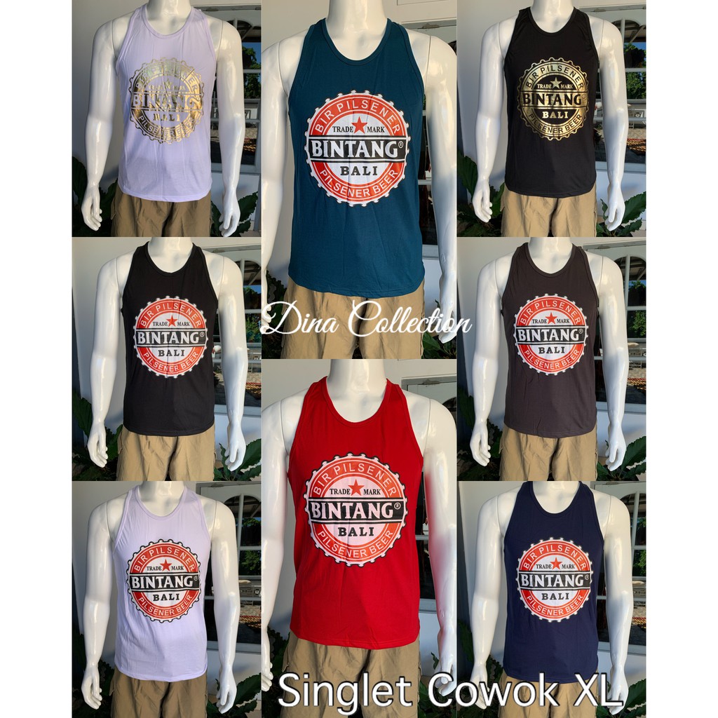 KAOS SINGLET COWOK MOTIF BINTANG &amp; STARBUCKS