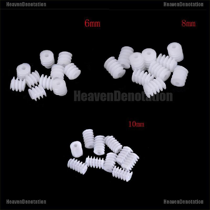 10Pcs Gear Cacing Bahan Plastik Ukuran 6x8mm 2mm untuk Mainan DIY 0 0 0 0 0