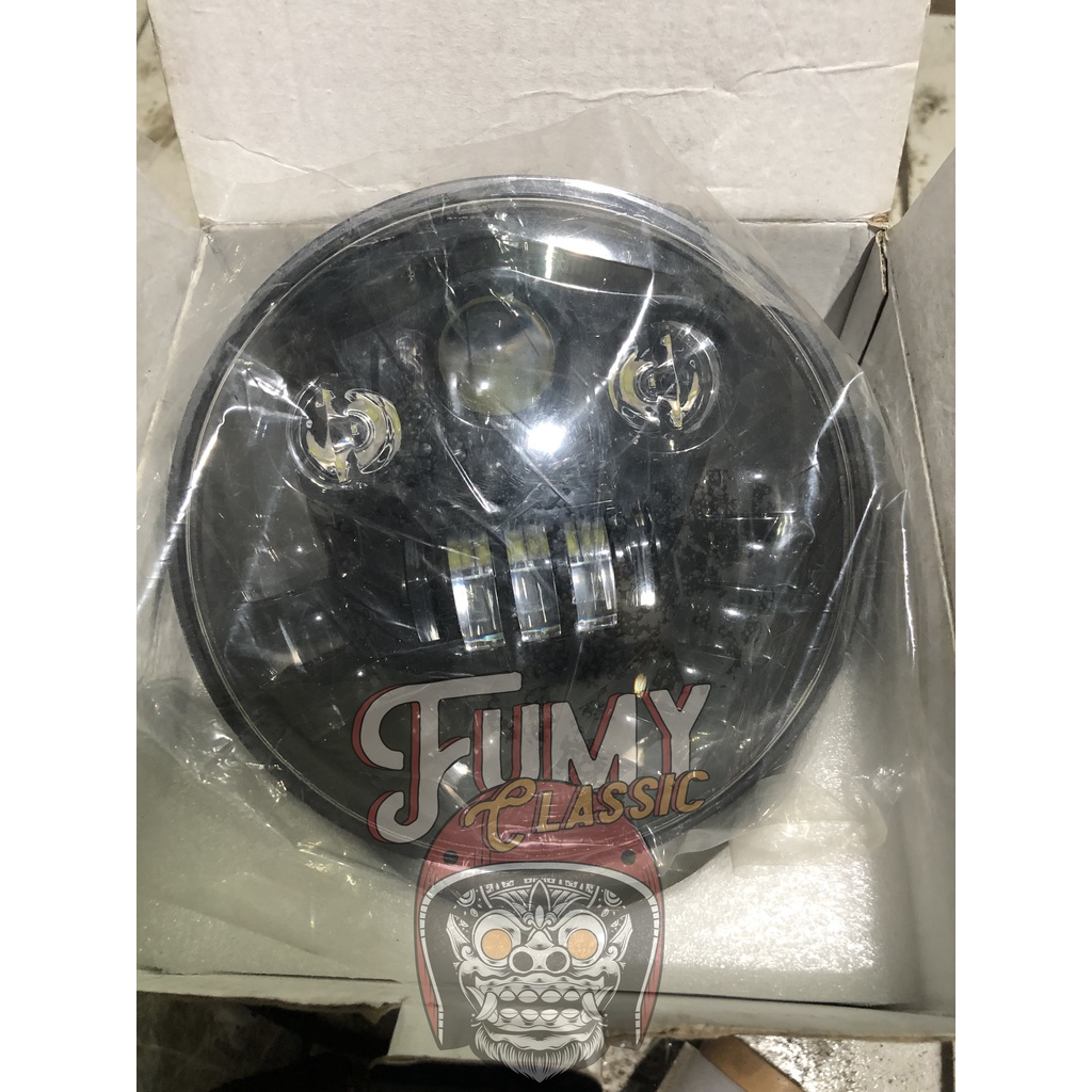 Lampu Daymaker 7inch 19titik dus hitam