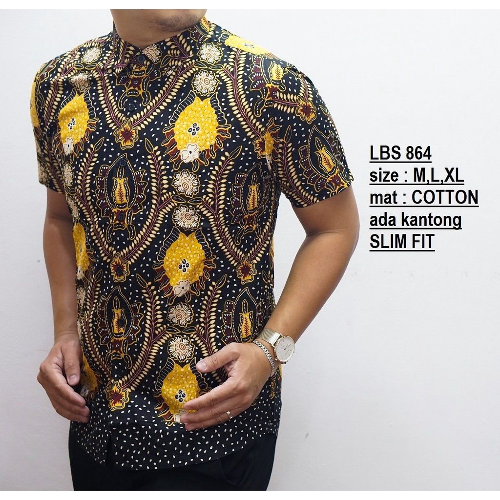 BAJU BATIK PRIA SLIM FIT LENGAN PANJANG KEMEJA BATIK PRIA SLIM FIT ELEGAN MEWAH LBL364