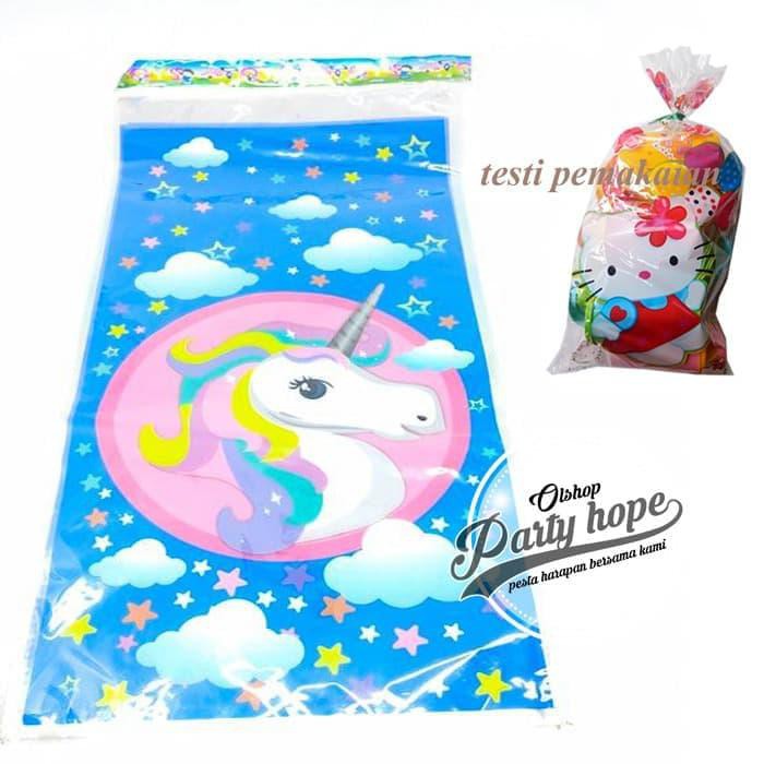 

PROMO - plastik snack Unicorn Biru / souvenir ultah plastik bingkisan kado
