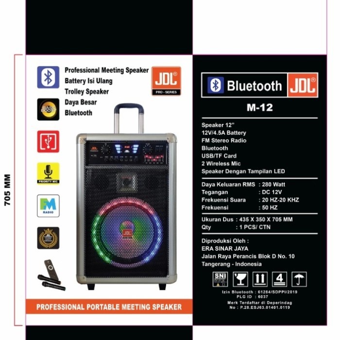 Speaker Portable 12 inch JDL M12