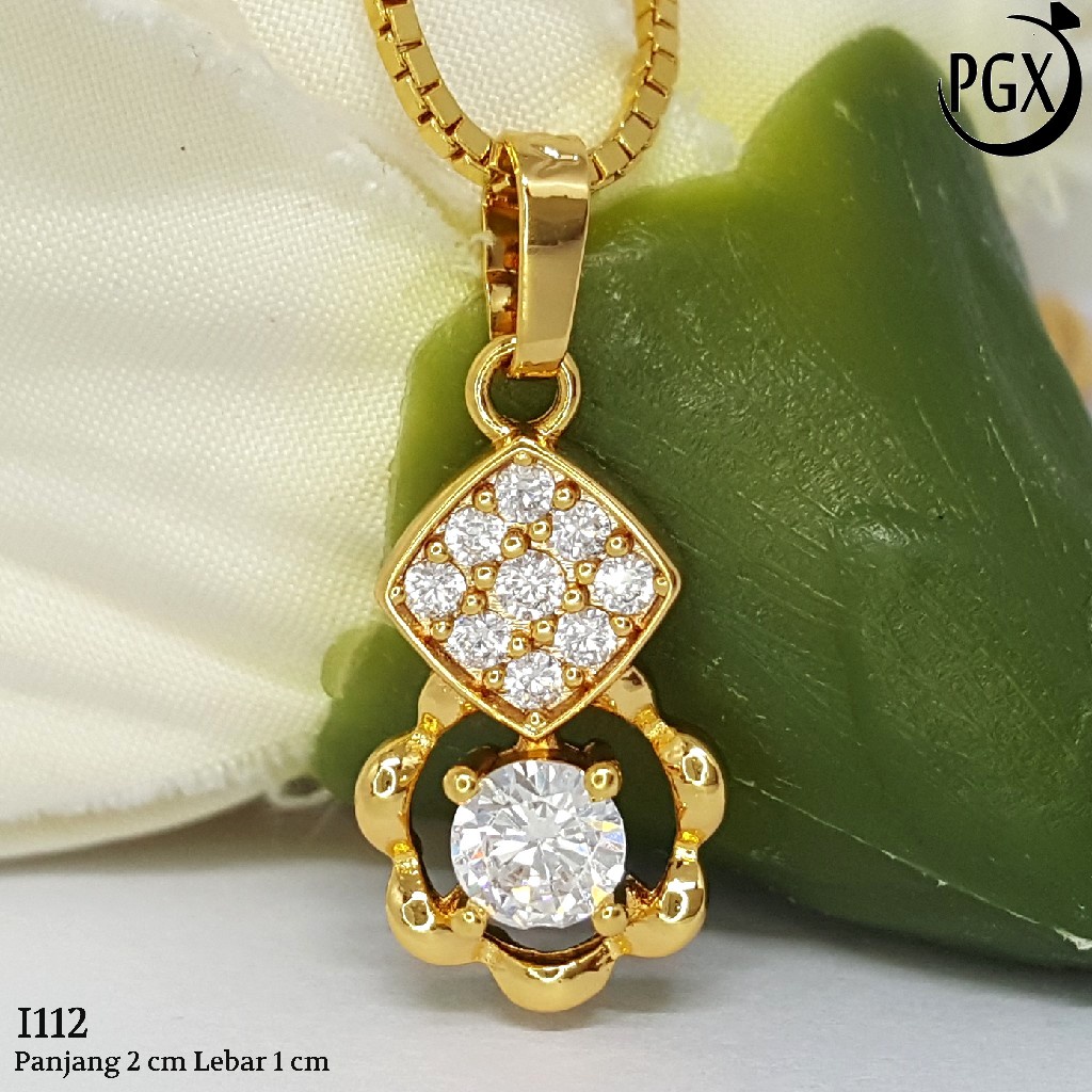 PGX Liontin Kalung Xuping Wanita Perhiasan Lapis Emas Aksesoris Fashion - I112