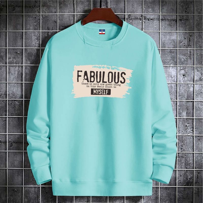 Sweater crewneck pria wanita terbaru FABULOUS kekinian bahan fleece tebal