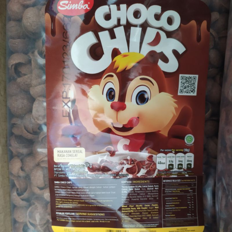 

SIMBA choco chips chochochips sereal rasa cokelat isi 900gram D'loops rasa buah mix 1 kg snack camilan kiloan