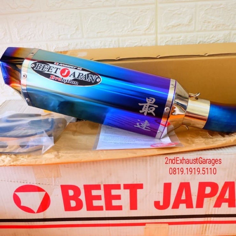 New original Knalpot Nassert beet Japan Evo 2 Titanium Blue Khs ZX25R