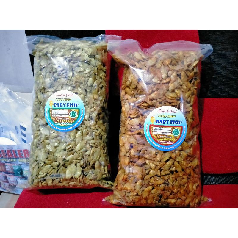 

Ikan Crispy Baby fish 1000 gram (pedas dan original)