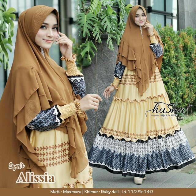 GAMIS SET JILBAB SYARI // ALISSA SYARY BY HUSNA FASHION // BAHAN MAXMARA