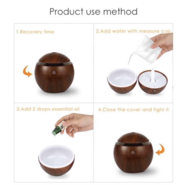 [ORIGINAL 100%] Taffware Aromatherapy Air Humidifier Desain Kayu