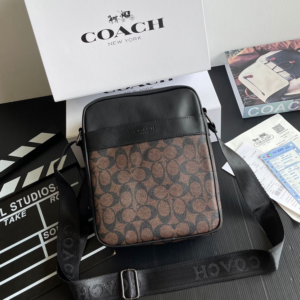 Coach Signature Flight Men's Slingbag tas selempang pria premium sb