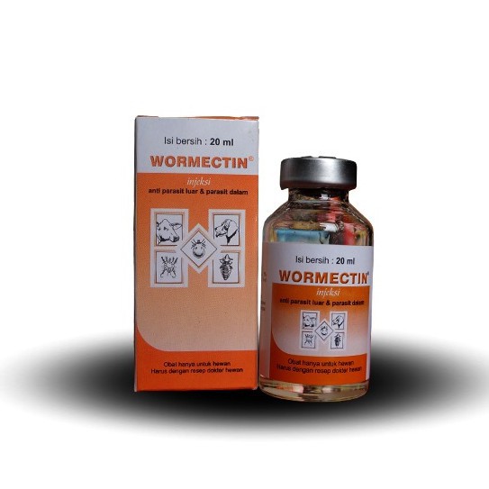 WORMECTIN INJEKSI 20 ml - (BOTOL) - Obat Suntik Membasmi Kutu, Gatal2, Tungau, Kudis, Scabies, Kerop