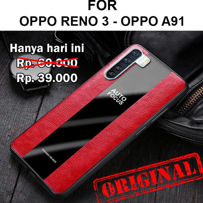 PORSCHE CASE OPPO RENO 3 - OPPO A91 SOFTCASE CASING HP COVER LEATHER - HITAM