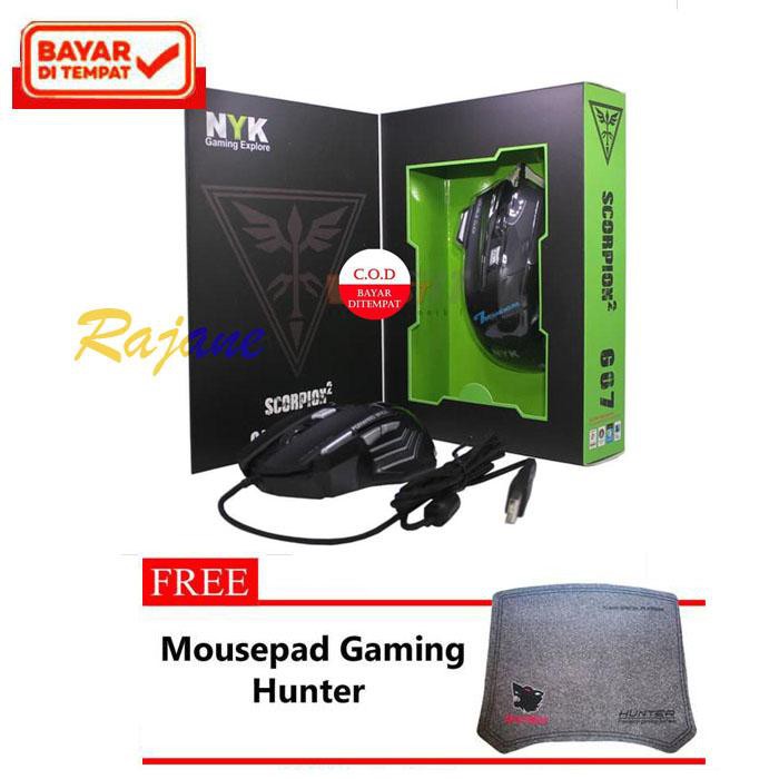 Trend NYK 2in1 Mouse Gaming G-07 + Gratis Mousepad Gaming Hunter