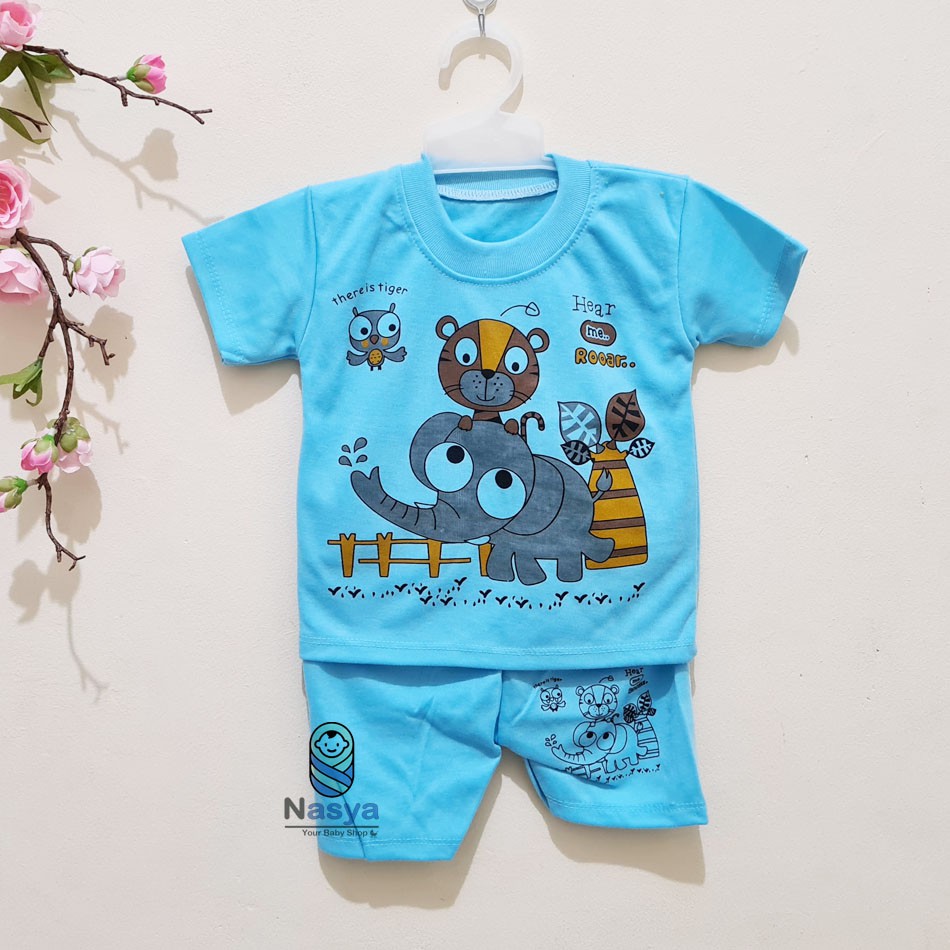 [J-008] Setelan Baju Bayi Pendek / Pakaian Laki-laki &amp; Perempuan Murah Newborn (0-6 bulan)