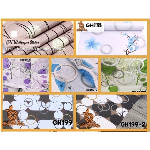 ￼Wallpaper Stiker dinding Motif Dandelion, Polkadot, Bunga