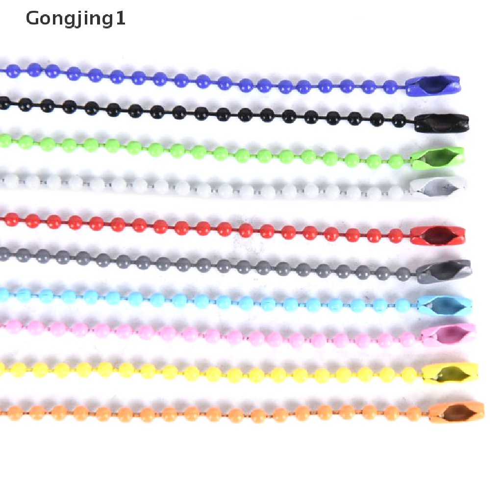 Gongjing1 10pcs / Set Gantungan Kunci Manik-Manik Bola Warna-Warni 2.4mm Untuk Membuat Perhiasan Diy