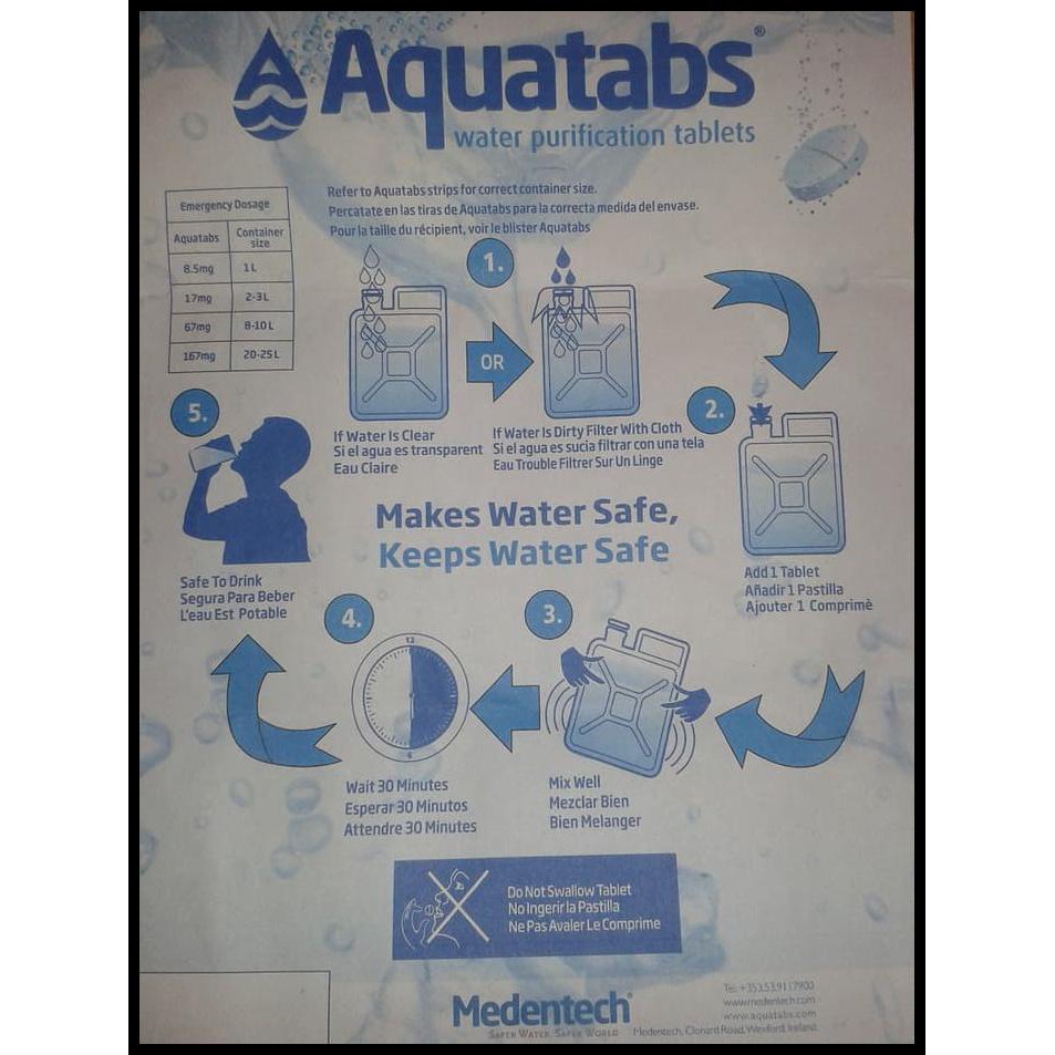 Produk Terbaik Water Purifications Filter Tablet Aquatabs 17Mg Survival Outdoor