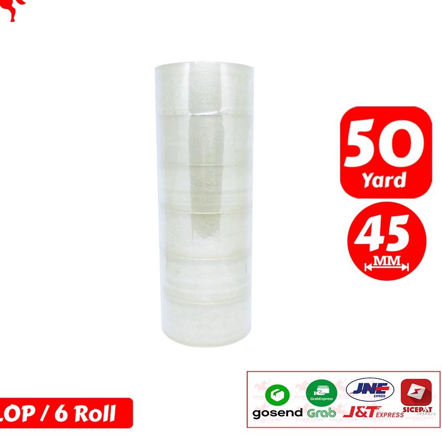 

Lakban OPP Tape / Lakban Bening KSATRIA Tape 50 Yard (1 Slop) murah