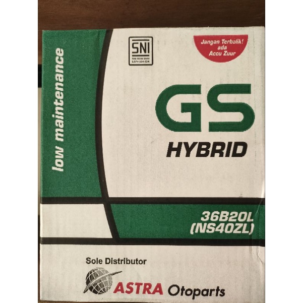 AKI MOBIL Jazz,Brio,Freed, LIVINA, AylaGS HYBRID NS40ZL (Aki basah)