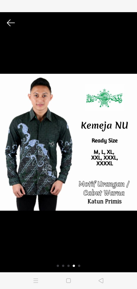 Baju Batik Nu Motif Satu Abad Nu Mengabdi Dan Urangan/cabut Warna Primis