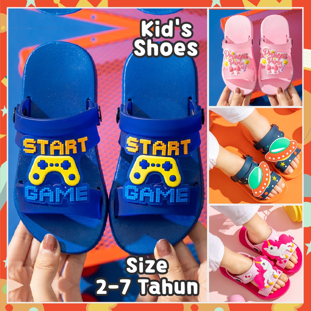 LAPAGO - Sandal Slop Anak Laki Laki Perempuan Anti Licin Karet EVA Umur 1-7 Thn Type MBZ