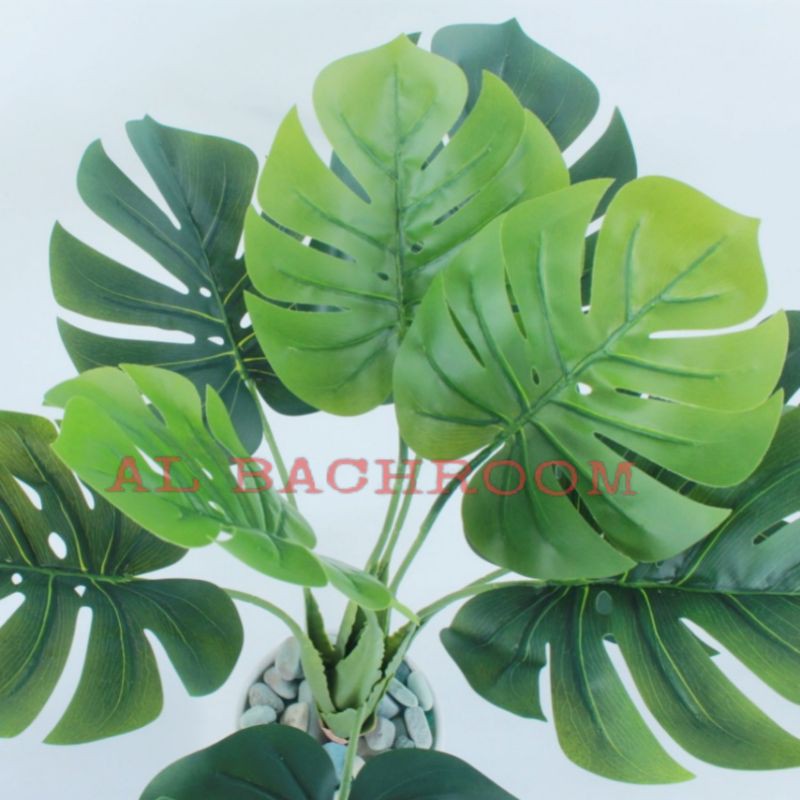 POHON MONSTERA PLASTIK D9/70CM B8283 HIAS DEKORASI RUMAH KANTOR PESTA ARTIFICIAL LATEX BUATAN