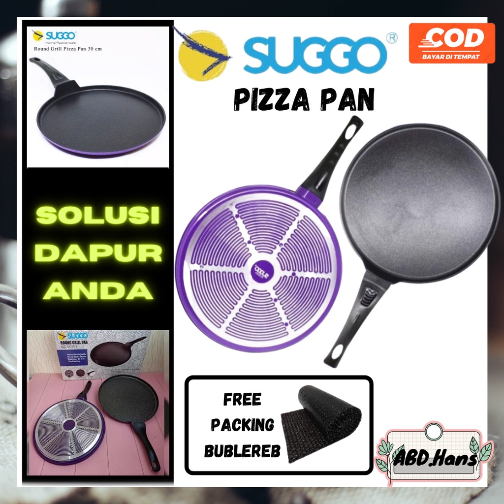 (Hans) Panggangan Pizza Pan Teflon Round Grill Suggo Anti Lengket PANGGANGAN BULAT SERBAGUNA cetakan