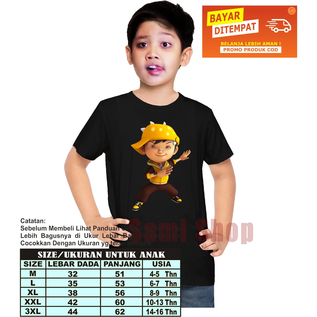 Baju Kaos Anak Laki Laki Boboiboy Angin / Kaos boboiboy / Baju Anak Boboiboy