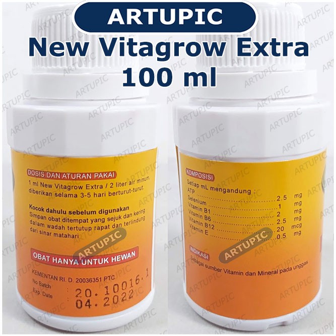 NEW VITAGROW EXTRA 100 ml ATP Vitamin Mineral Pertumbuhan Ayam Unggas