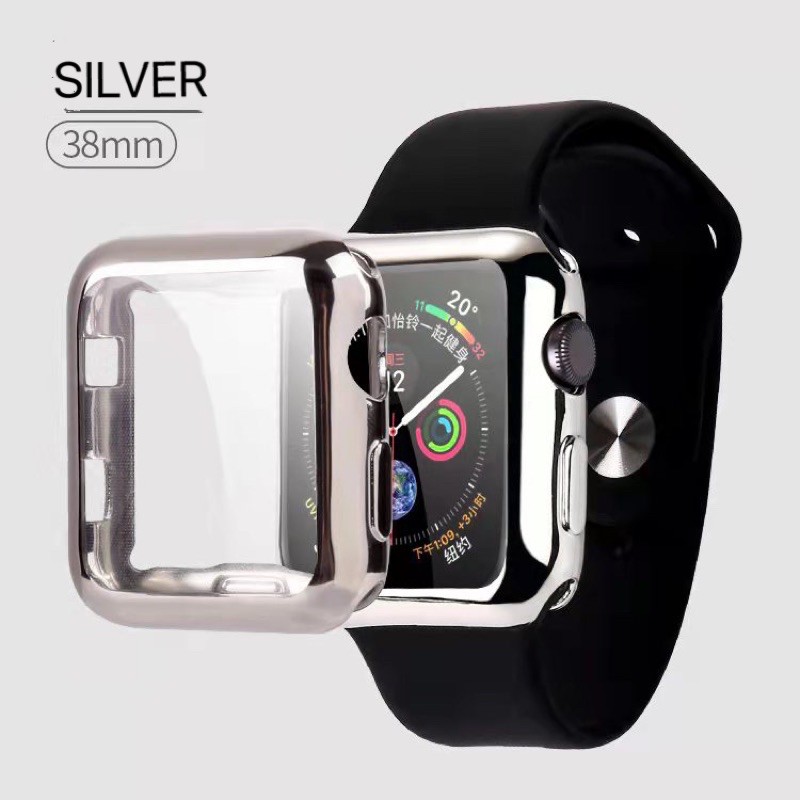 Soft Case Untuk Apple Watch watch 3 4 5 6 Front PC Electroplating TPU PREMIUM