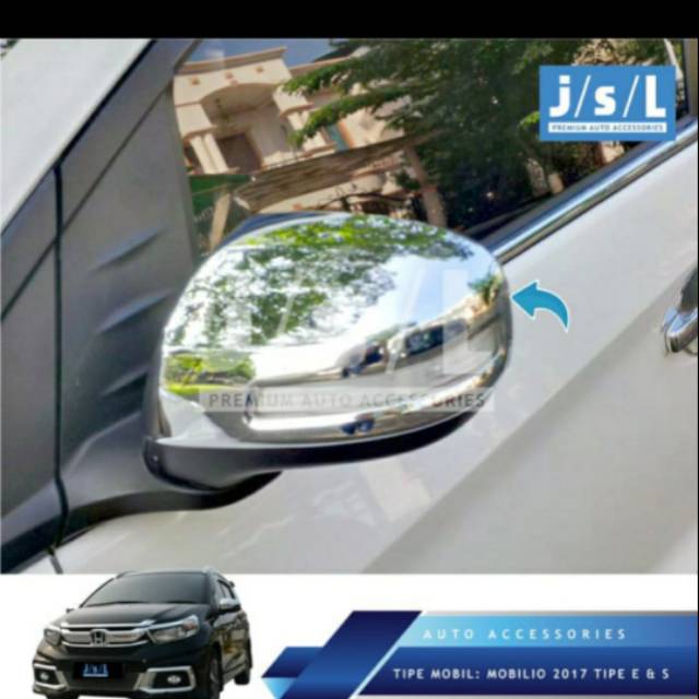 Mirror cover/ spion Mobilio 2017 tipe S dan E chrome jsl