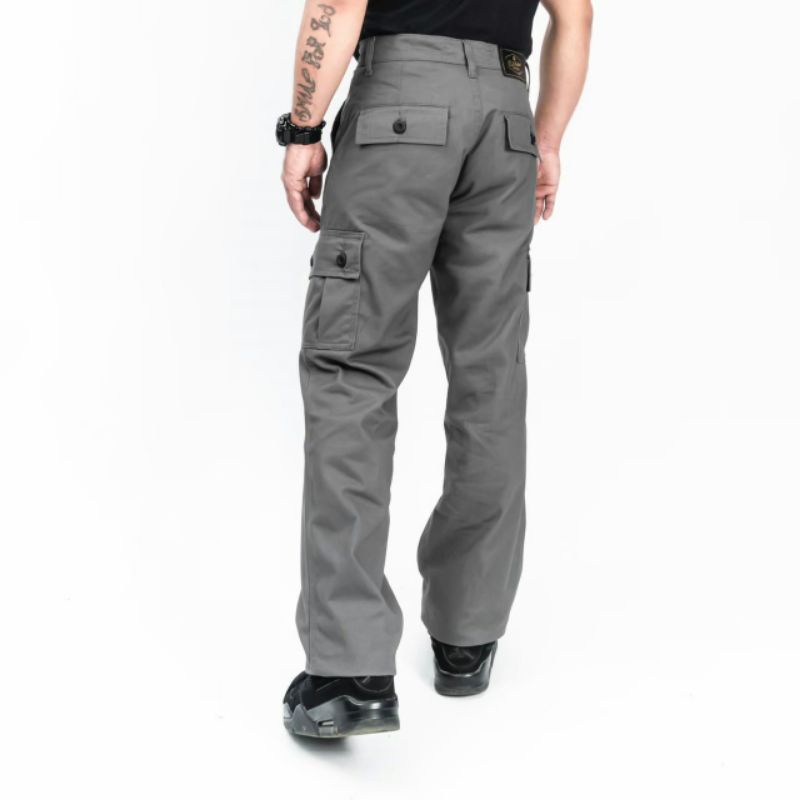 Wisdom Project - Celana Kargo Standar Reguler Fit  Original Non Stretch Canvas premium - Grey Peace