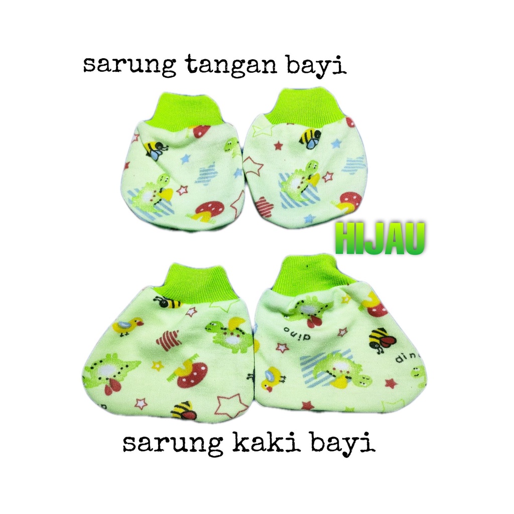 sarung tangan bayi set sarung kaki model rib