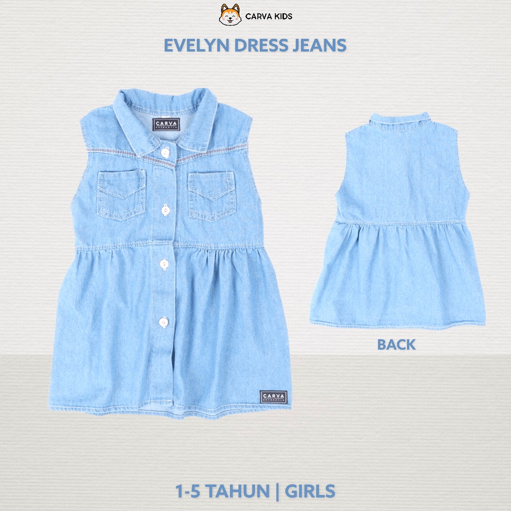 DRESS CARVA SOFT JEANS ANAK PEREMPUAN BAYI EVELYN IMUT LUCU BEST SELLING TERMURAH